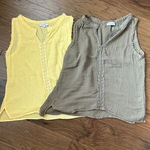 Michael Stars  Sz S women’s Yellow and Tan Sleeveless Tops